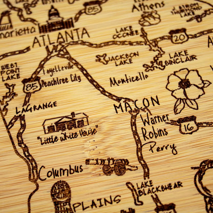Totally Bamboo A Slice of Life New Jersey State Serving and Cutting Board, 11" x 8.75" - Colors B