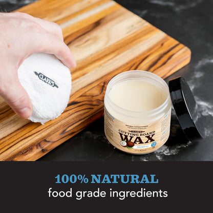 CLARK’S Cutting Board Oil and Wax Kit – Includes Food Grade Mineral Oil (12oz), Finishing Wax (6oz), Applicator, & Buffing Pad to Clean and Protect Wood, Enriched with Natural Lemon & Orange Extract