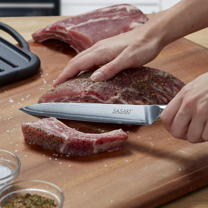 Sasaki 5228194 Masuta Japanese AUS-10 Stainless Steel Santoku Knife with Locking Sheath, 7-Inch