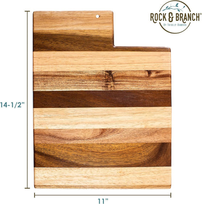 Totally Bamboo Rock & Branch Series Shiplap Michigan State Shaped Wood Serving and Cutting Board | Great for Wall Art