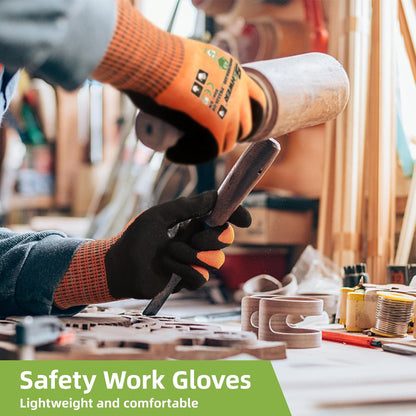 Schwer ProGuard High Level Cut Resistant Work Gloves PR3326 for Extreme Protection，ANSI A9 Cut Gloves with Reinforced Thumb, Non Slip, Breathable, Durable, Touch-screen, Black 1 Pair（XL）
