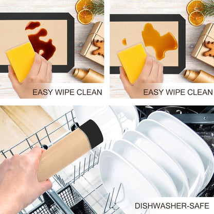Silicone Baking Mat, 3 Pack Reusable Baking Sheet, Non-Stick ＆ Food Safe Silicone Mats for Baking for Making Cookies Macaroons Bread, Baking Supplies ＆ Accessories