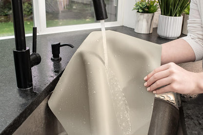 GASARÉ, Set of 2, Extra Large, Thick, Silicone Mats for Kitchen Counter, Heat Resistant Mats, Countertop Protector, Non-Slip, Easy to Clean, 25 x 17 Inches x 1.4mm, Black