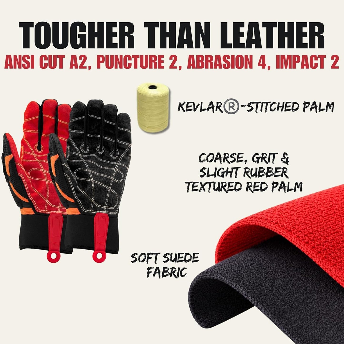 Cestus 3075, Impact Gloves, Coarse Grit Palm for Firefighter Extrication, Rigging, Trucking