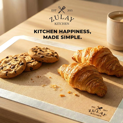 Zulay Kitchen Silicone Baking Mat Sheet Set - Reusable Baking Mat Nonstick - Half Sheet Baking Mat For Oven (Black, 1 Pack)