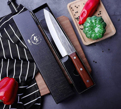 TOMBRO High Carbon Steel Gyuto Japanese Kitchen Knife,Hand Forged Chefs Knives with Rosewood Handle for Meat Vegetables Cutting in Home and Restaurant