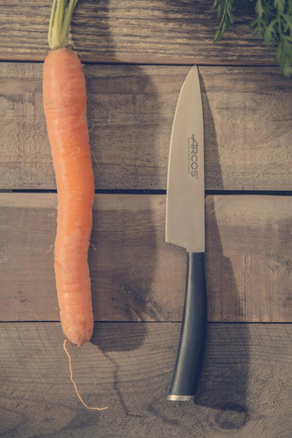 Arcos Paring knife 4 inches Nitrum Stainless Steel.Paring Knife for Peeling Fruits and Vegetables. Ergonomic Polypropylene Black Handle. Series Tango