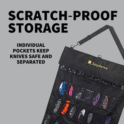 Spyderco SpyderPac - Includes Deep Pockets with Heavy Duty Polyester Design, Clear Plastic Window, Velcro Closures, and Adjustable Shoulder Strap