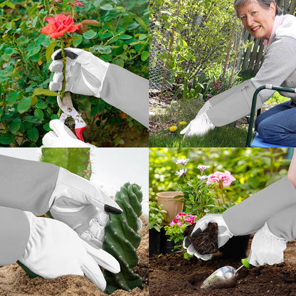 Long Gardening-Gloves Women/Men-Thorn proof Rose Pruning Heavy Duty Gauntlet, Best Garden Gifts for Gardener-L