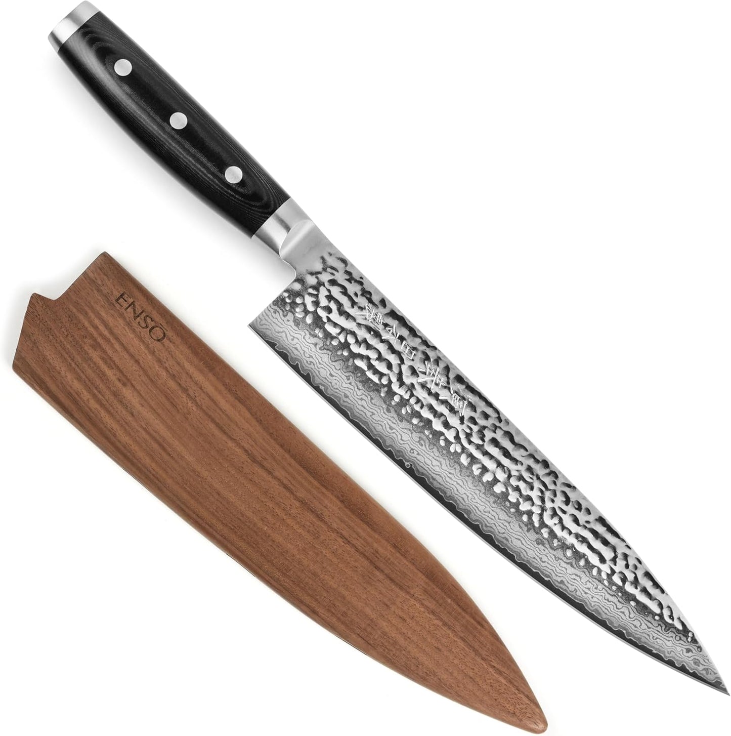 Enso Chef's Knife - Made in Japan - HD Series - VG10 Hammered Damascus Stainless Steel Gyuto - 8"