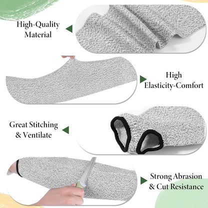 SHENLIU 6 Pair Cut Resistant Arm Sleeve with Thumb Hole, 18 Inches Forearm Protection Sleeves Level 5 Protection Bite-Proof Arm Protectors Safety Arms Guard for Men and Women Farmer Gardening (Gray)