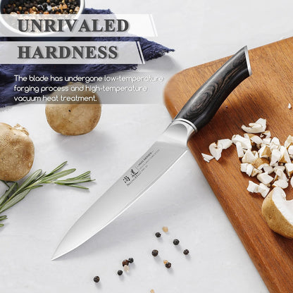 SHANGDAO 7 Inch Japanese Santoku Chef Knife, VG10 Stainless Steel Kitchen Cooking Knife with Pakkawood Handle Gift Box