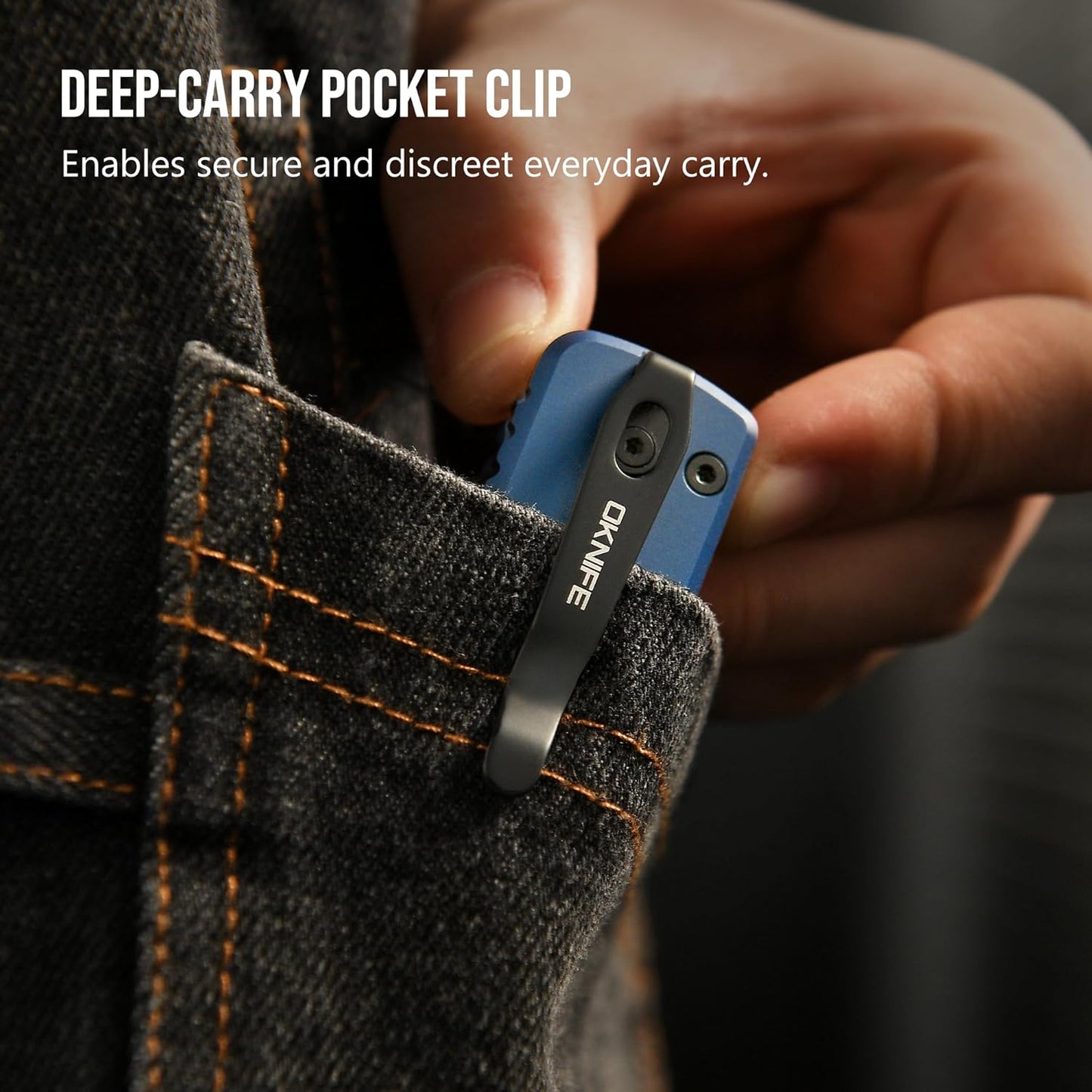 OKNIFE U1 Ultra Titanium Pocket Folding Utility Knife w/Ceramic Blade, Button Lock EDC Box Cutter with Clip for Men Women