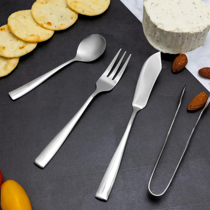 Ironwood Gourmet Stainless Steel Charcuterie Utensil Set of 8, Includes Forks, Knives/Spreaders, Spoons, Tongs