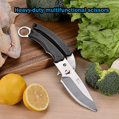Heavy Duty Kitchen shears, all Purpose shears for food, Poultry Scissors, Stainless Steel Kitchen Scissors for camping, baking G10 Donut Pink