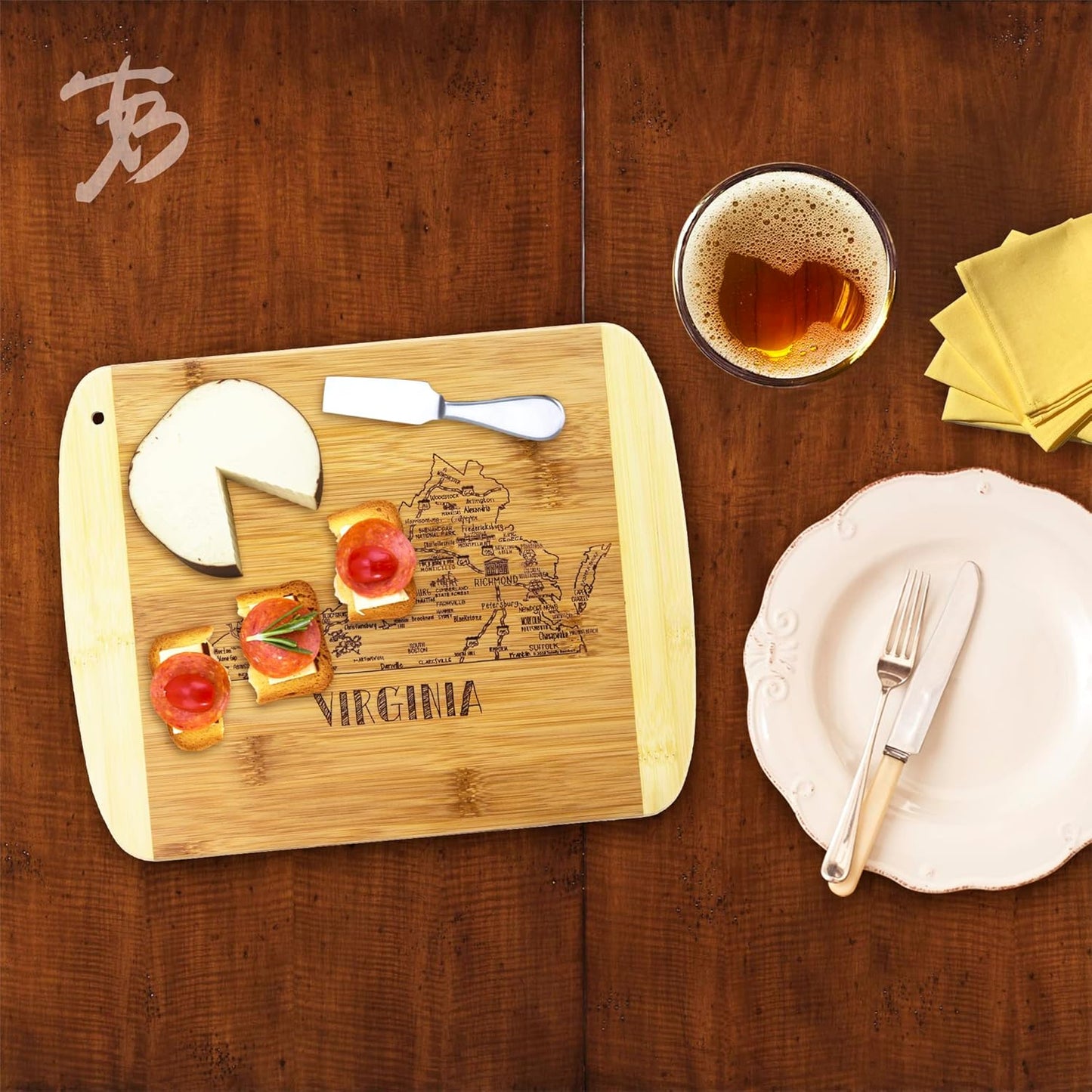 Totally Bamboo A Slice of Life New Jersey State Serving and Cutting Board, 11" x 8.75" - Colors A