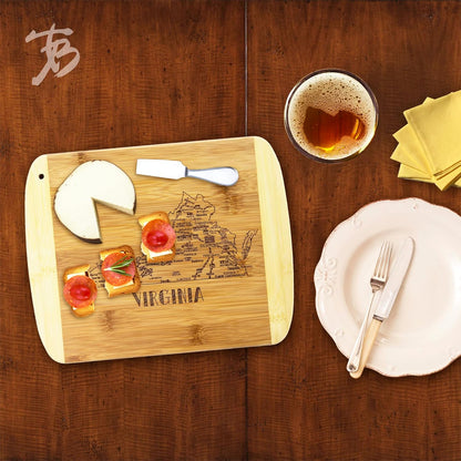 Totally Bamboo A Slice of Life New Jersey State Serving and Cutting Board, 11" x 8.75" - Colors A