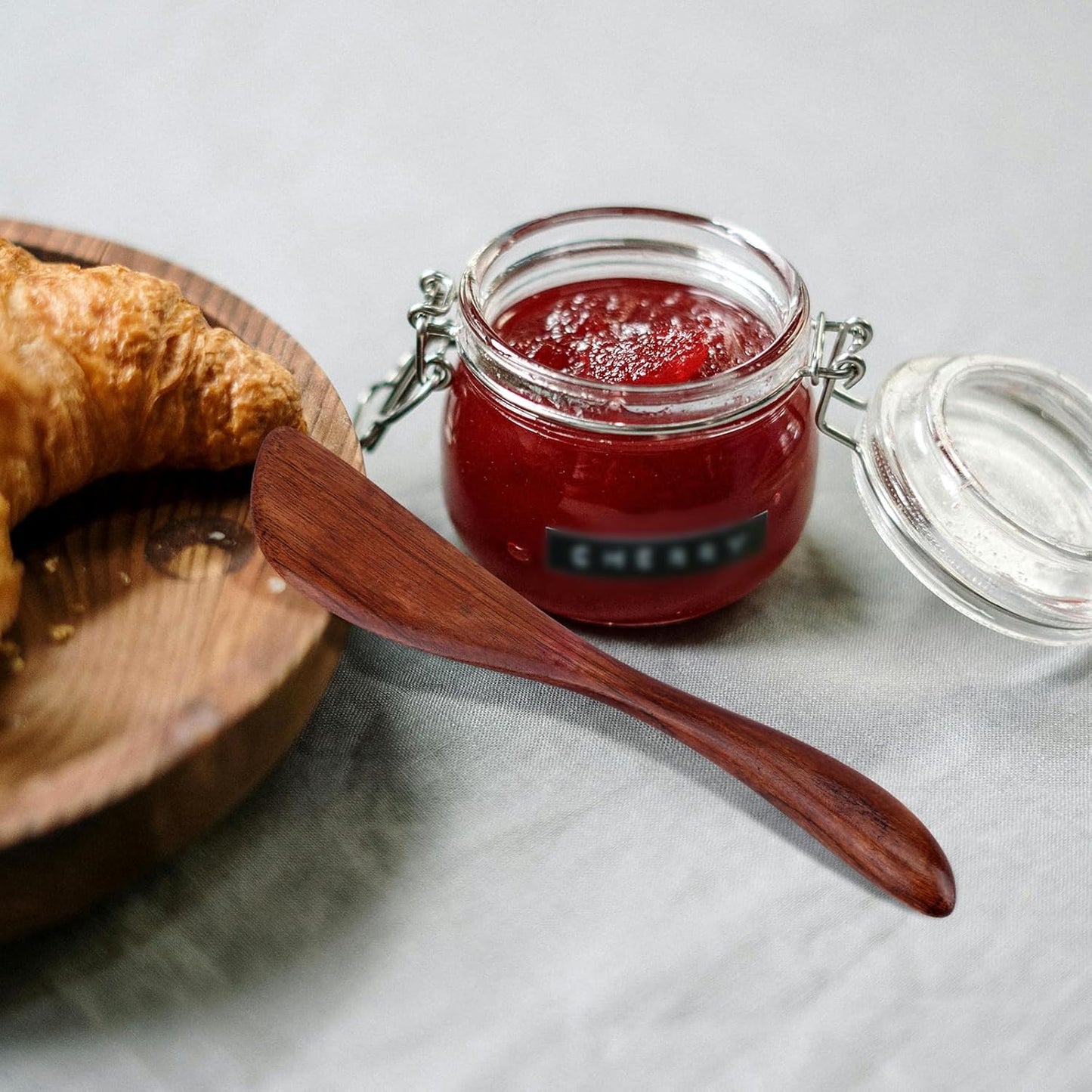 4pcs Butter Knife, 5.9 Inch Wooden Jam Spreader Mini Butter Spreaders Knife Kitchen Restaurant Spreader Condiment Knives for Jelly Sandwich Cheese