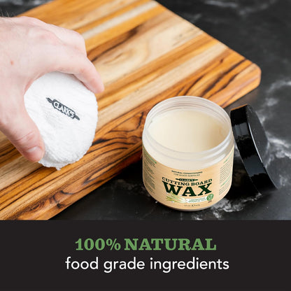 CLARK'S Food Grade Mineral Oil (12oz) and Carnauba Wax (6oz) Set - 100% Natural Butcher Block Oil and Cutting Board Wax - Food Safe Beeswax and Wood Cutting Board Oil with Orange & Lemon Extract