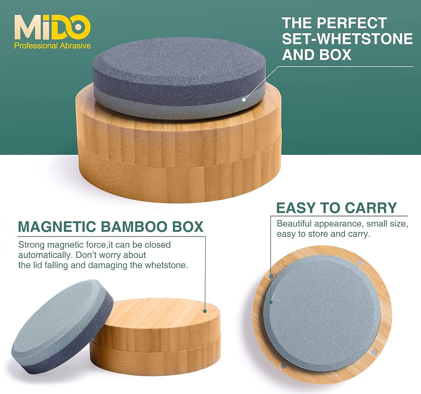 Dual Grit Multi-Purpose Sharpener Blade & Tool Sharpener with Bamboo Box
