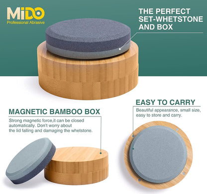 Dual Grit Multi-Purpose Sharpener Blade & Tool Sharpener with Bamboo Box