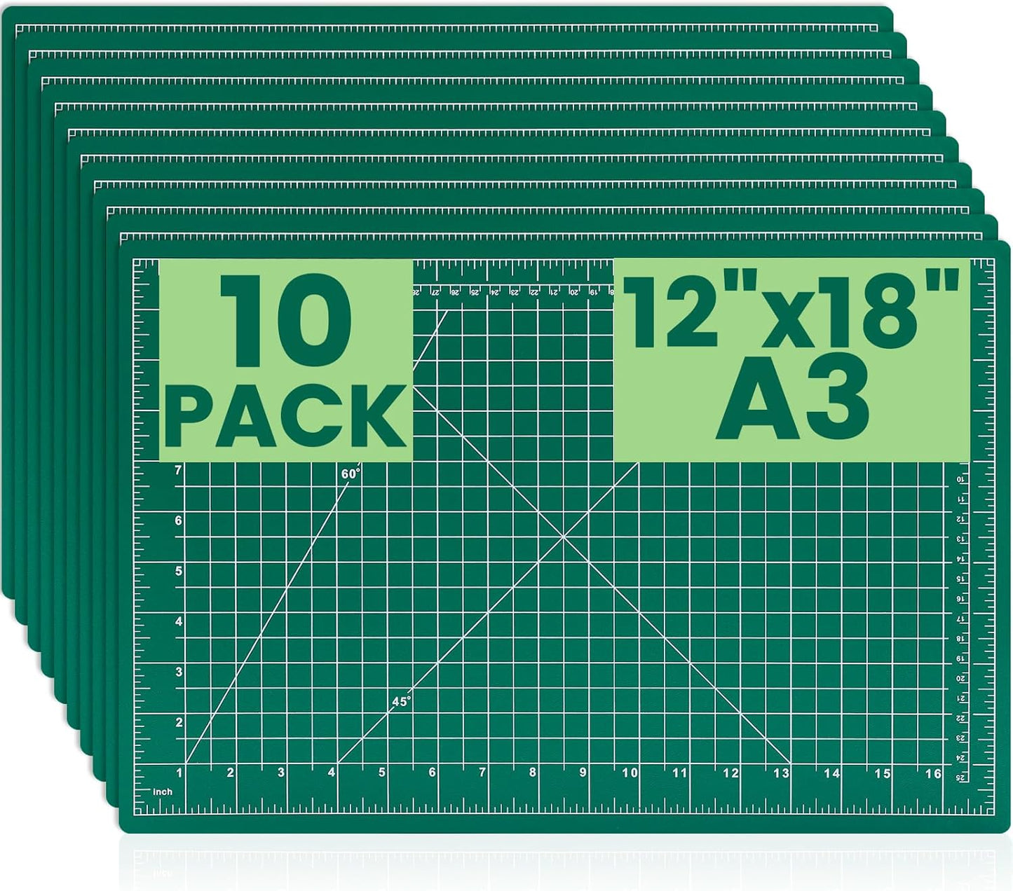 Cutting Mat 12"x18", 10 Pack Double-Sided 5-Ply Self Healing Sewing Cutting Mat, Cutting Mats Board for Crafts-Sewing, Fabric, Quilting, Scrapbooking Project