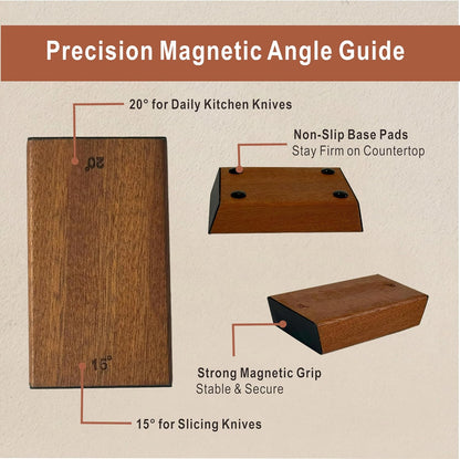 Rolling Knife Sharpener Kit (Silver and wood grain 4 angles)