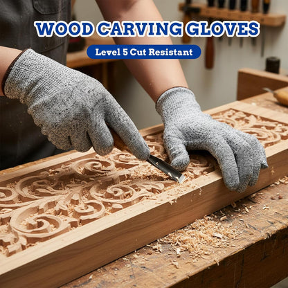 Cut Resistant Gloves Level 5 Safety Work Gloves Food Grade Puncture Resistant Meat Cutting Glove for Chef Butcher Firm Grip Gardening Woodworking Carving Fishing Outdoor Use Size L