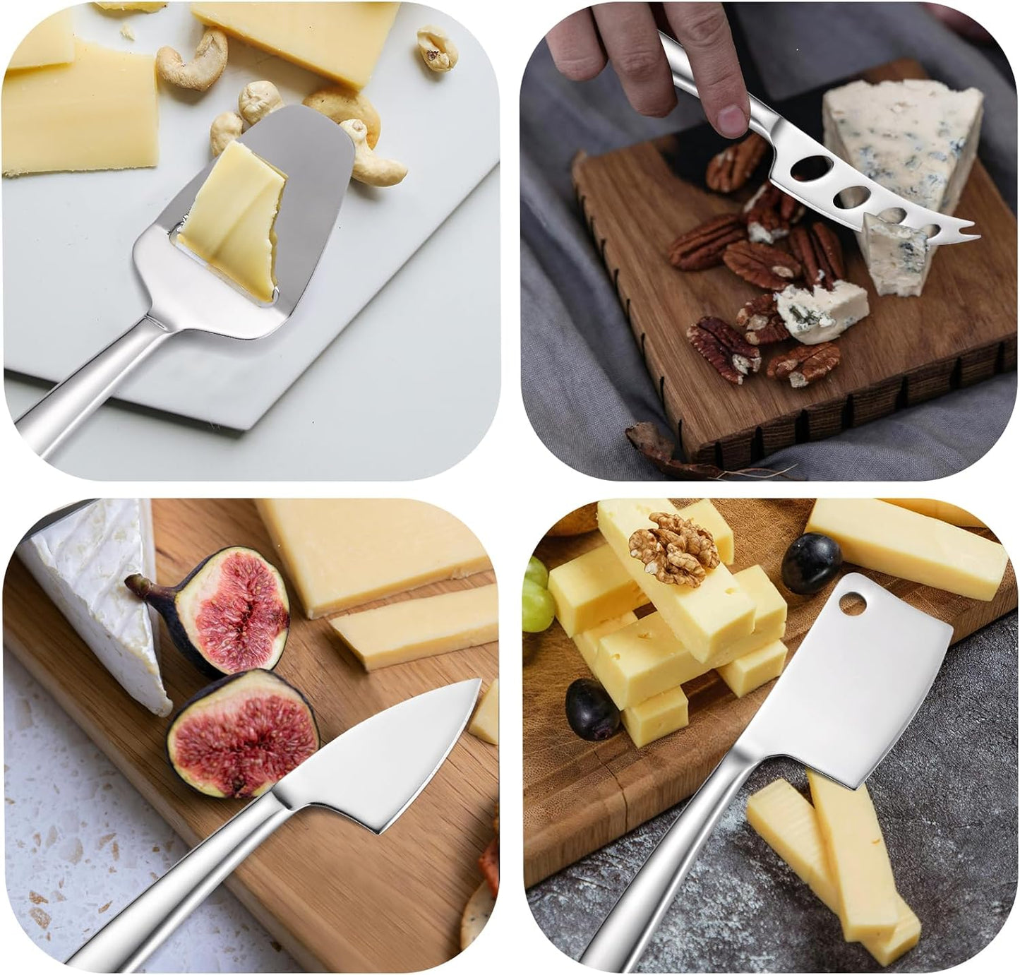 Copper Cheese Knives Set 7 Pieces Stainless Steel Kitchenware Utensils Gadgets 7 Pieces Cheese Knife,Cheese Spreader,Cheese Forks,Cheese Slicer,Cheese Cutter,Butter Knife