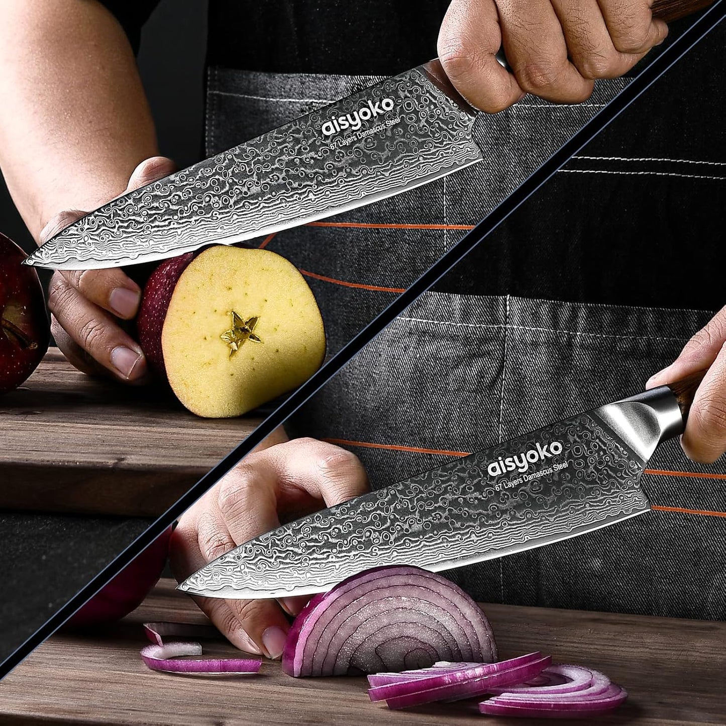 5-Inch Paring Knife - Japanese VG-10 Super Steel 67-Layer Damascus Blade - Fruit Utility Knife for Carving & Peeling - Luxury Gift Box with Color Wooden Handle - Includes Scabbard