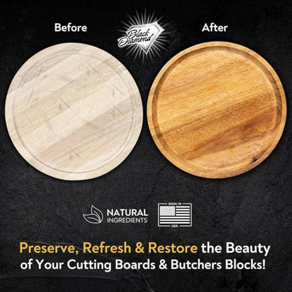 Black Diamond Stoneworks Natural Coconut Oil, Beeswax & Carnauba Wax Wood Conditioner, 5oz Tub for Cutting Boards & Butcher Blocks, Food Safe, Protects, Conditions & Extends Longevity (5.7 oz)2 PK.