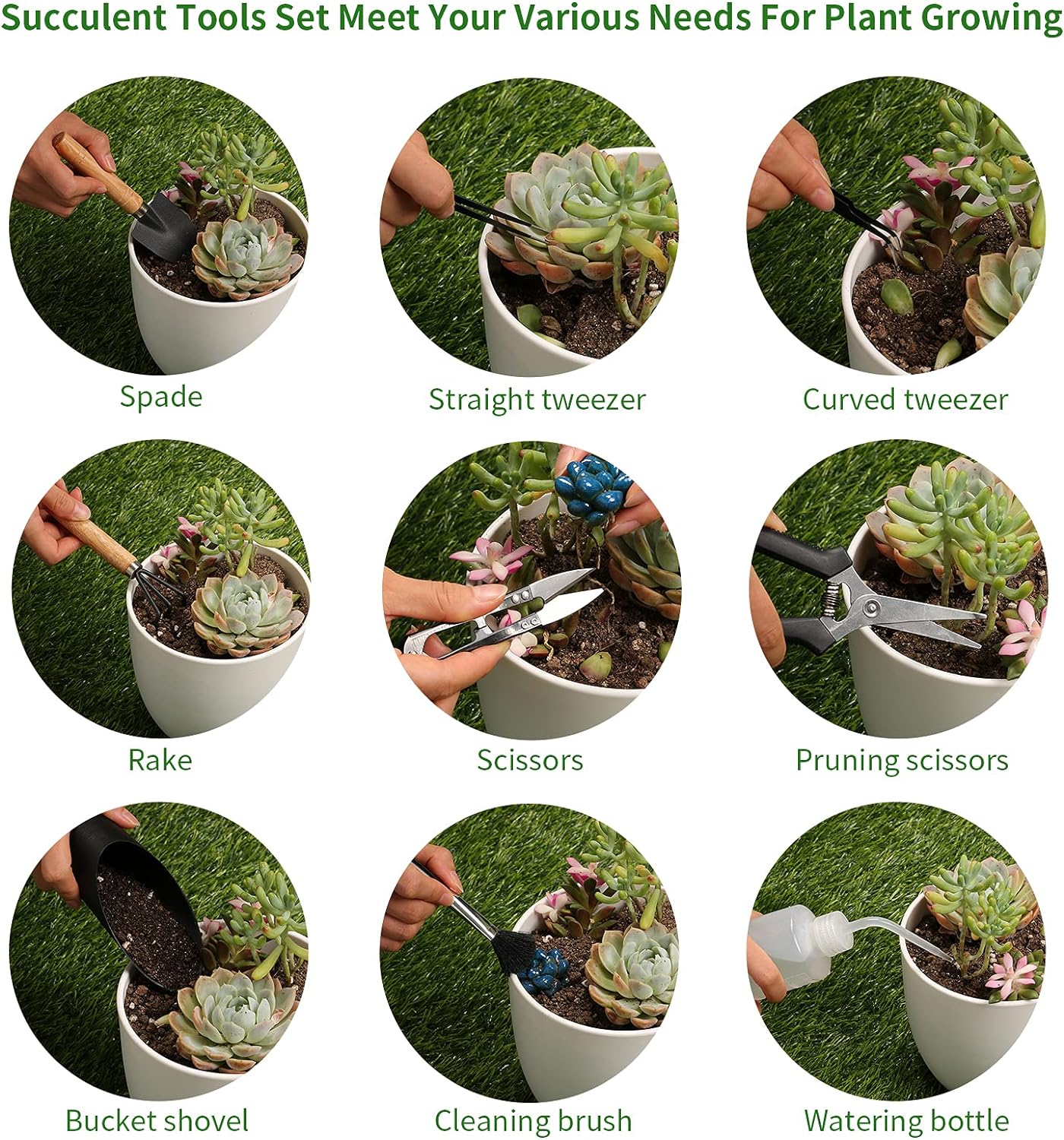 5Pcs Succulent Tools,Mini Garden Tools,Pruning Scissors as Plant Accessories, Gardending Hand Tools Kit for Seedling Soil,Caring Succulent,Houseplent,Bonsi,Gifts for Woman and Man