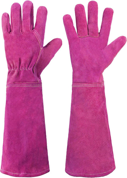 HANDLANDY Rose Pruning Gloves for Men & Women, Long Thorn Proof Gardening Gloves, Breathable Pigskin Leather Gauntlet, Best Garden Gifts & Tools for Gardener