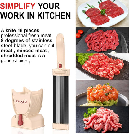 Fresh Meat Slicer Cleaver, Thickness Adjustable 2 or 4 mm, Manual Fresh Meat Cutter, Fresh Meat Slicing Shredding, Fresh Beef Pork Mutton for Home Cooking BBQ Hot Pot Meat Slicer, Meat Cleavers