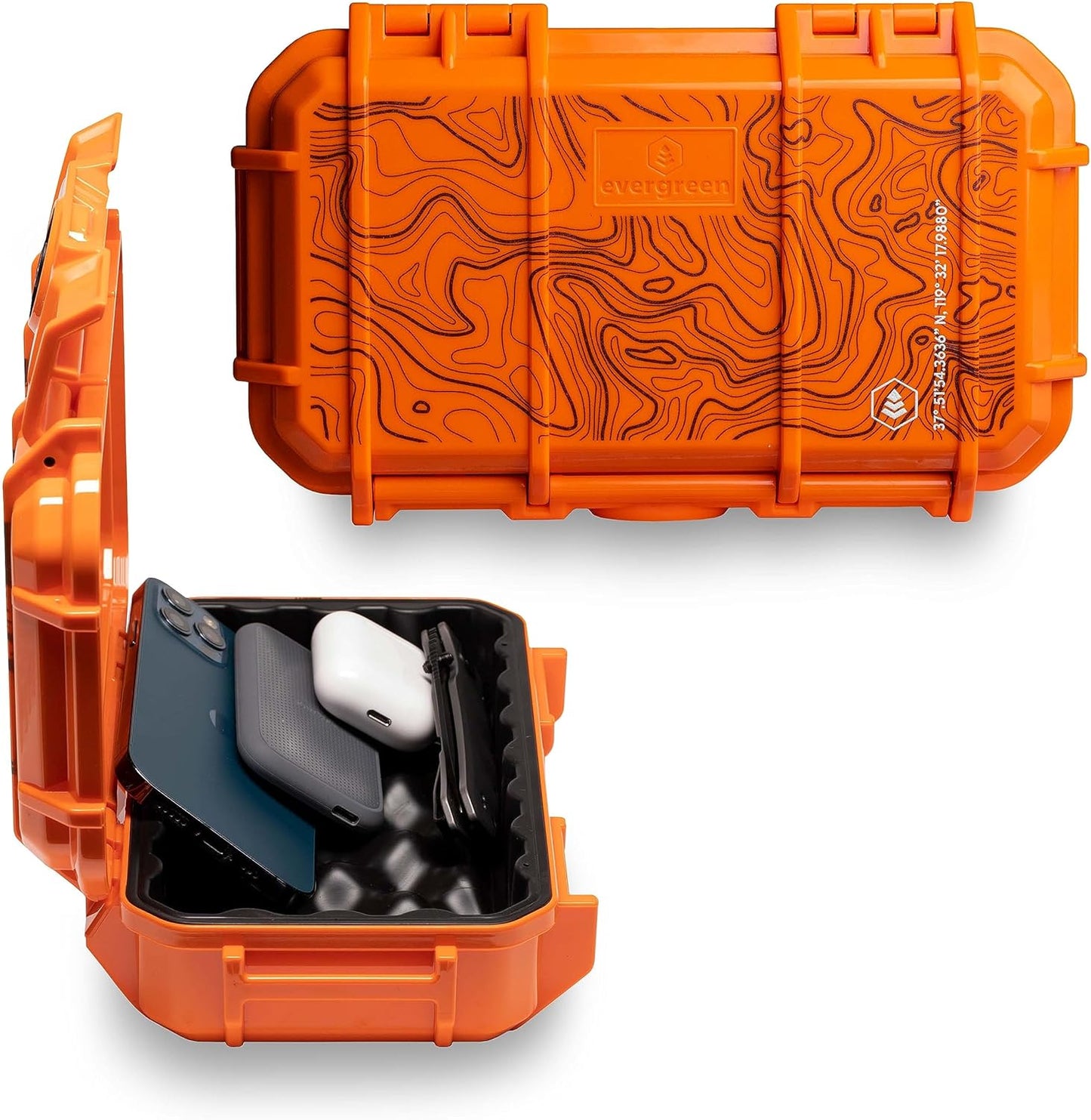 Evergreen 56 Dry Box - EDC Tough Protective Case USA Made for Organization of Cameras, Phones, Camping, Fishing, Hiking, Water Sports (Red)
