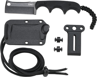 CRKT Minimalist Bowie Outdoor Survival Fixed Blade Knife with Sheath: Stainless Steel Plain Edge Blade, Micarta Handle, 2387