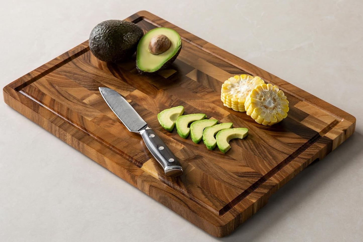 THETCHRY Walnut Wood Cutting Boards for Kitchen, End Grain Chopping Board Double Sided, Large Cutting Board with Handle, Charcuterie Butcher Block for Meal Prep & Serving with Gift Box, 17"×13"×1"