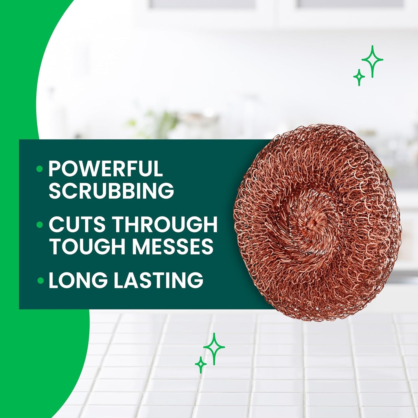 Scotch-Brite Stainless Steel Scrubbers, Scouring Pads for Cleaning Tough Baked-On Messes, Metal Scrubbers for Cleaning Dishes, 3 Scrub Pads