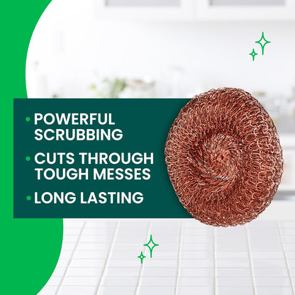 Scotch-Brite Stainless Steel Scrubbers, Scouring Pads for Cleaning Tough Baked-On Messes, Metal Scrubbers for Cleaning Dishes, 3 Scrub Pads