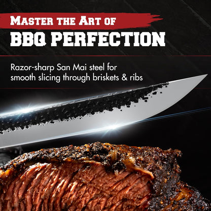 Kitchen perfection Handmade Meat Cleaver Knife for Meat Cutting - Professional 7" Serbian Chef Knife - Made of High Carbon Steel - Hand Sharpen Butcher Knife with Canvas Sheath, Unique Gifts for Men