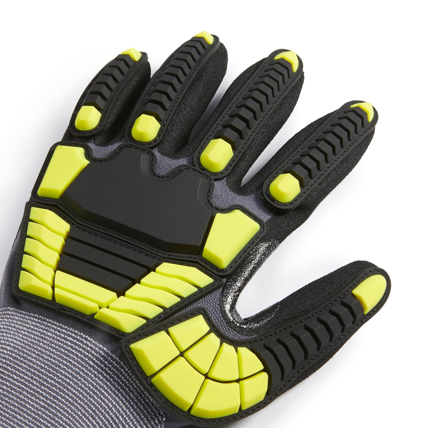 Amazon Basics Safety Work Gloves, Cut Level A1, Abrasion ANSI Level A4, Impact Resistant, Touch Screen Friendly, 15G Sandy Nitrile Palm, Yellow, Size X-Small, Pack of 120 Pairs
