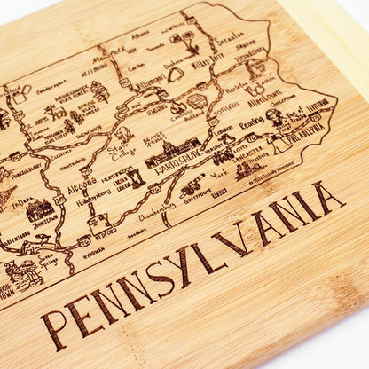 Totally Bamboo A Slice of Life New Jersey State Serving and Cutting Board, 11" x 8.75" - Colors B