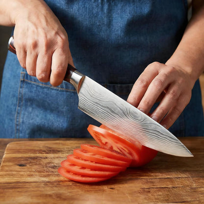 3 Pieces Knife Set, High Carbon Stainless Steel Professional Kitchen Knife Set, Ultra Sharp Chef Knives Sets with Ergonomic Wooden Handle