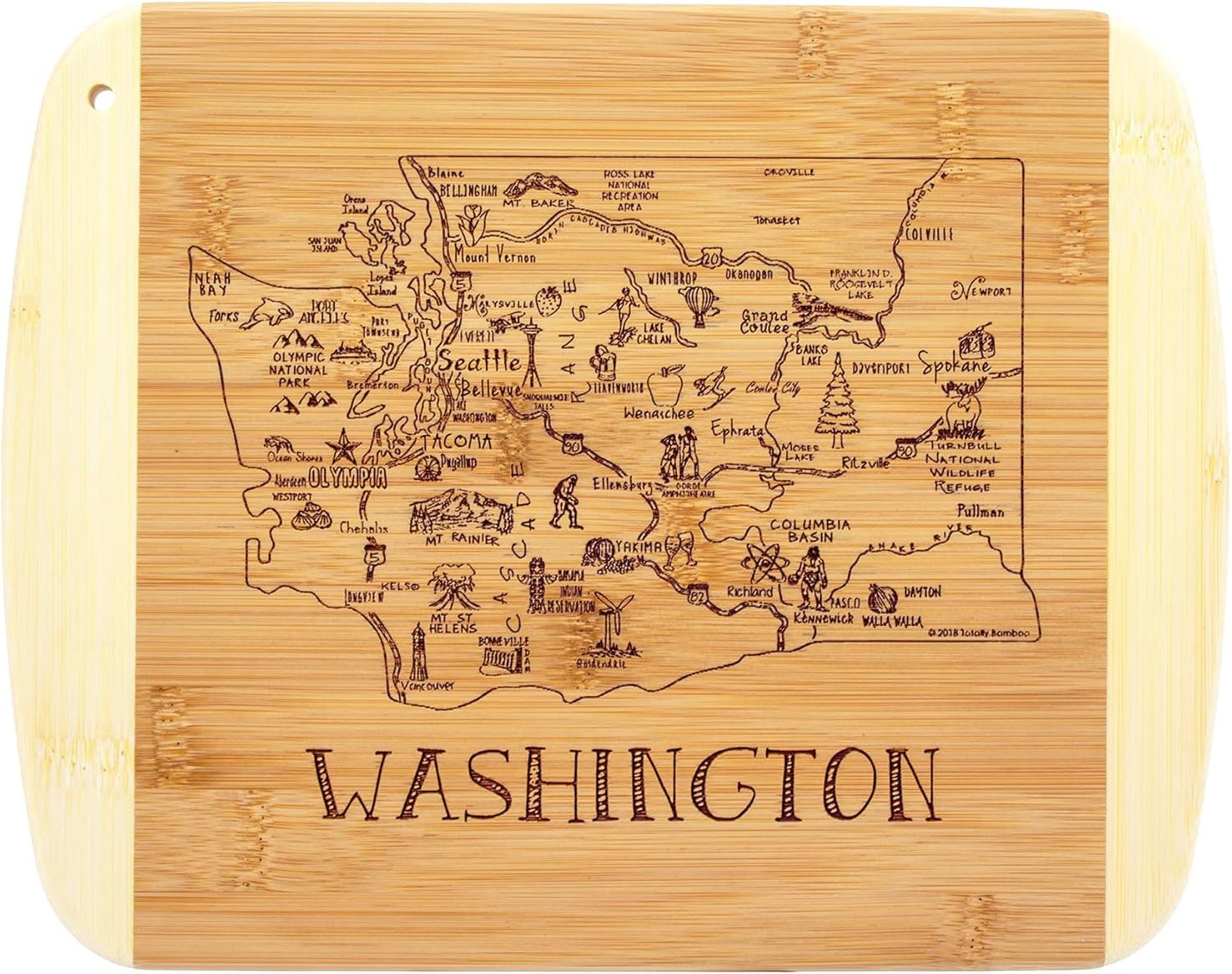 Totally Bamboo A Slice of Life New Jersey State Serving and Cutting Board, 11" x 8.75" - Colors B