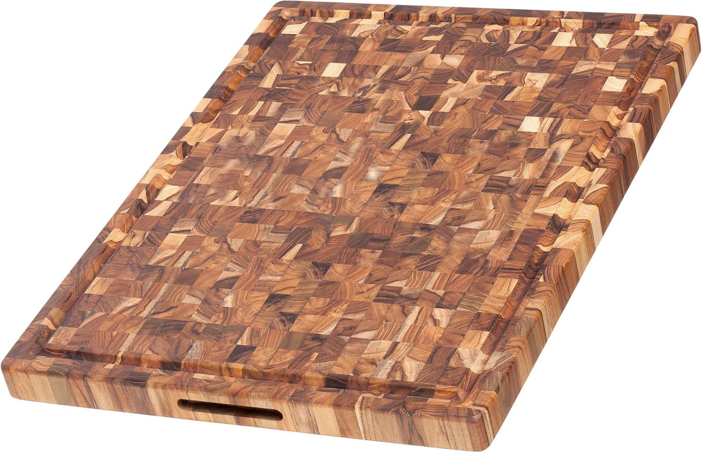 Teakhaus Butcher Block Cutting Board - Large Wooden Cutting Board - Holiday Gift Ideas for Men and Women - Gift-Ready End Grain Wood, Knife Friendly - FSC Certified