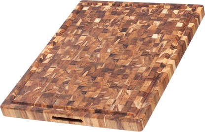 Teakhaus Butcher Block Cutting Board - Large Wooden Cutting Board - Holiday Gift Ideas for Men and Women - Gift-Ready End Grain Wood, Knife Friendly - FSC Certified