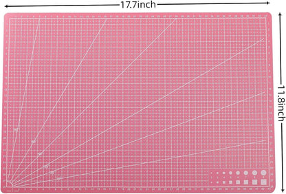 New A3 Double Side Craft Cutting Mat Cutting Board Sewing Pad Artist Carving Tools Handmade Crafts DIY Props (Purple)