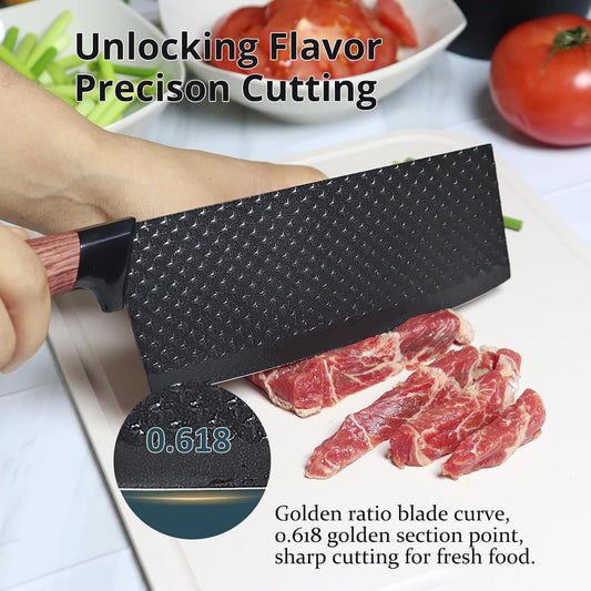 Black Professional 6-Piece Knife Set with Ultra Sharp Stainless Steel Blades and Universal Block
