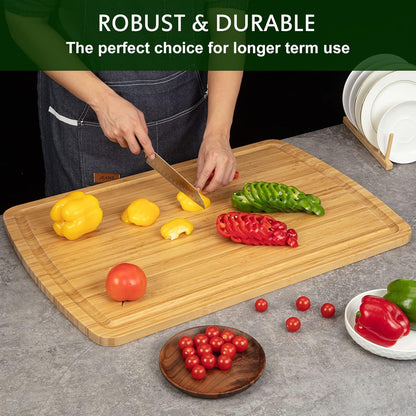 30 x 20 Inch Extra Large Wood Stove Top Cover Chopping Board, Bamboo Kitchen Cutting Board for BBQ, Turkey Carving Board, Large Charcuterie Boards for Party, Over the Sink Cutting Board