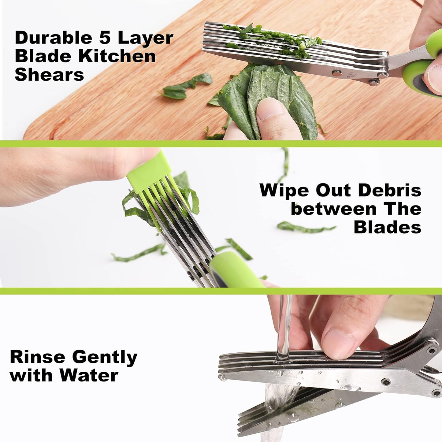 LUVCOSY Herb Keeper Set: 3 Pack Herb Saver+1 Pack Herb Scissors+2 Pack Herb Stripper, BPA-Free Plastic Herb Container for Cilantro, Mint & Asparagus, Keeps Fresh Herbs for 3 Times Longer